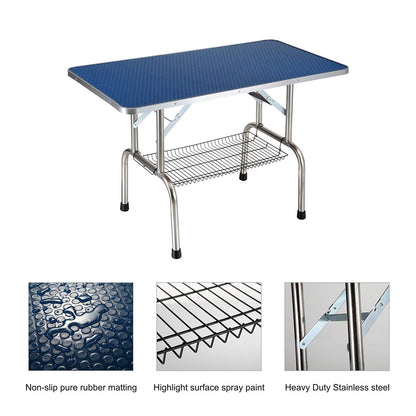 Large Size Grooming Table For Pet Dog And Cat With Adjustable Arm And Clamps Large Heavy Duty Animal Grooming Table - Blue