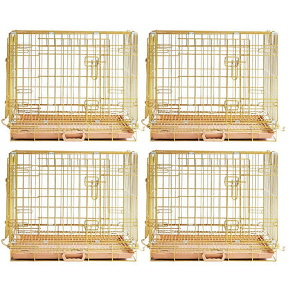 24-42" Collapsible Copper Gold Dog Crate GLD24/30/36/42