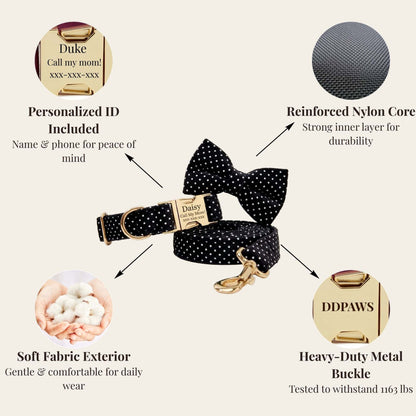 Black Polka Dot Print Set