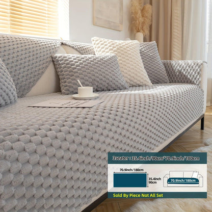 Plush Nordic Sofa Slipcover | non slip couch cover for dogs