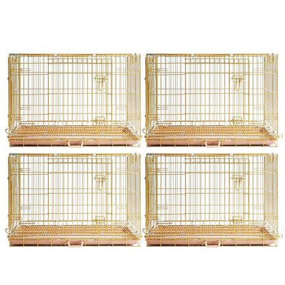 24-42" Collapsible Copper Gold Dog Crate GLD24/30/36/42