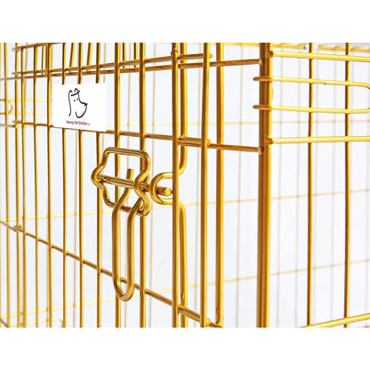 24-42" Collapsible Copper Gold Dog Crate GLD24/30/36/42
