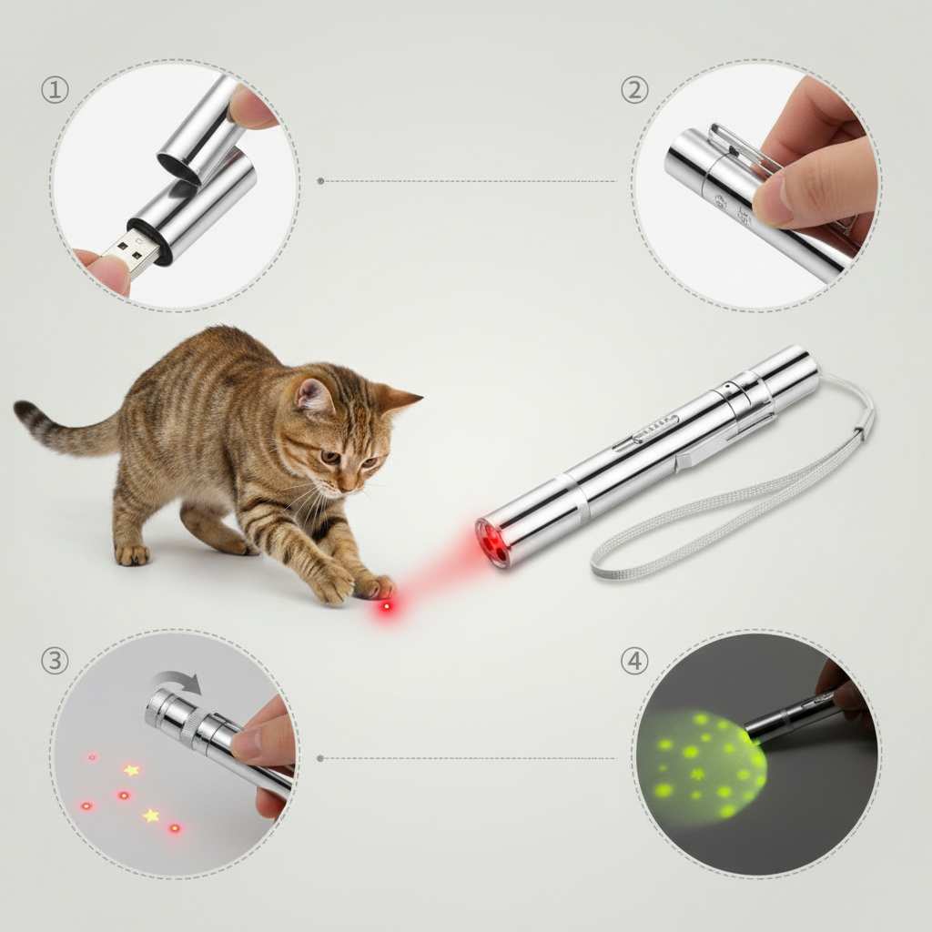 3-in-1 Laser Pet Toy & UV Flashlight Pen