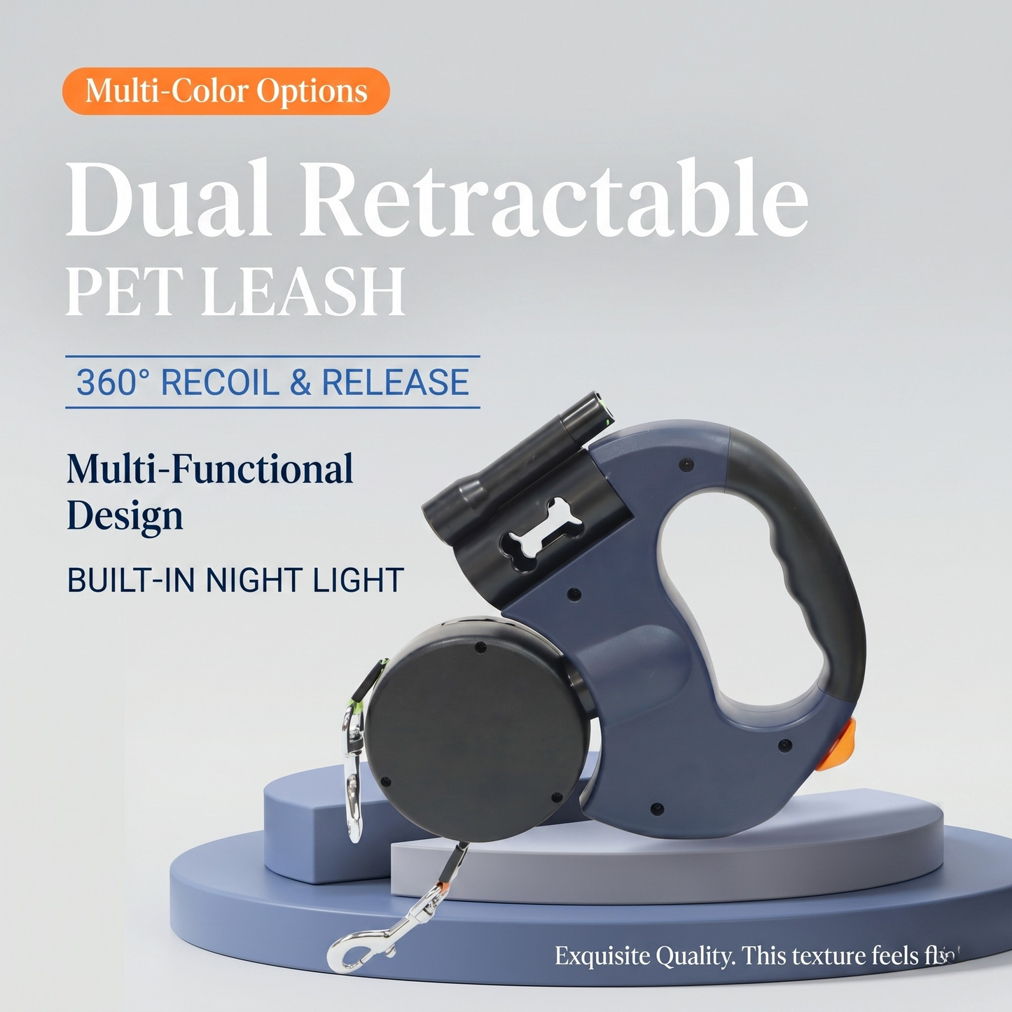 Dual Dog Leash with Anti-Tangle Rotation