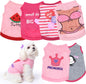 Dog Shirts 6 Pack Puppy Clothes Small Dog Vest Cute Pet Apparel Summer