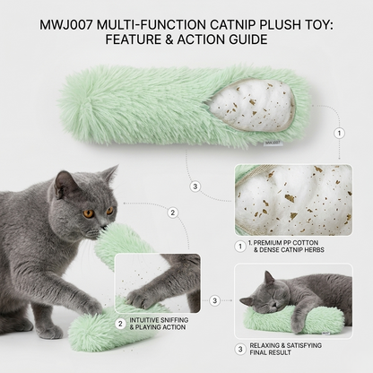 Interactive Catnip Plush Pillow