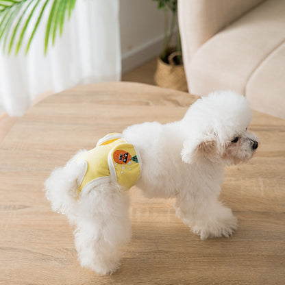 New Washable Dog Physiological Pants Leakproof Cartoon Dog Menstrual Pants Reusable Breathable Pet Diaper Pet Supplies