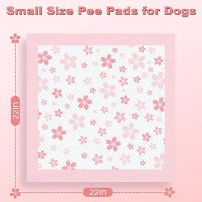Dog & Small Pet Training Pads 22x22 Leak Proof Quick Dry 50 Count Pink