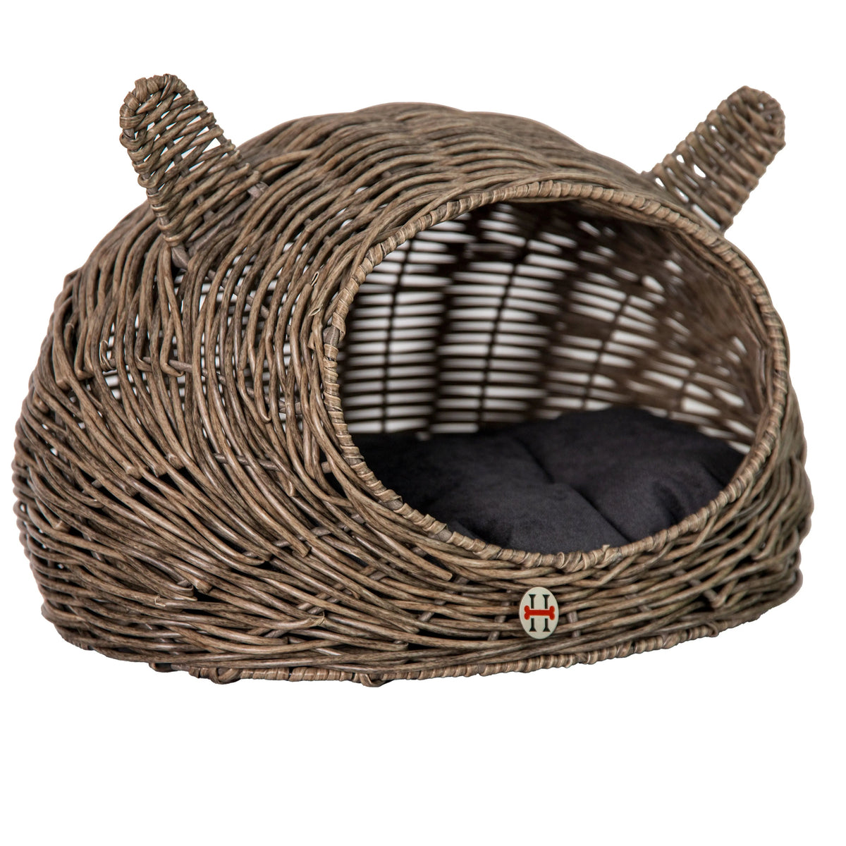 Huntley Pet Wicker Cat Shaped Play House Pet Bed with Cushion