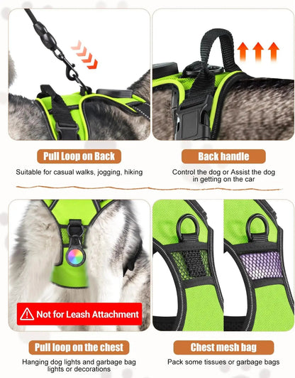 Rechargeable LED No-Pull Dog Harness Vest for Night Safety