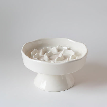 Ceramic Elevated Slow Feeder Bowl
