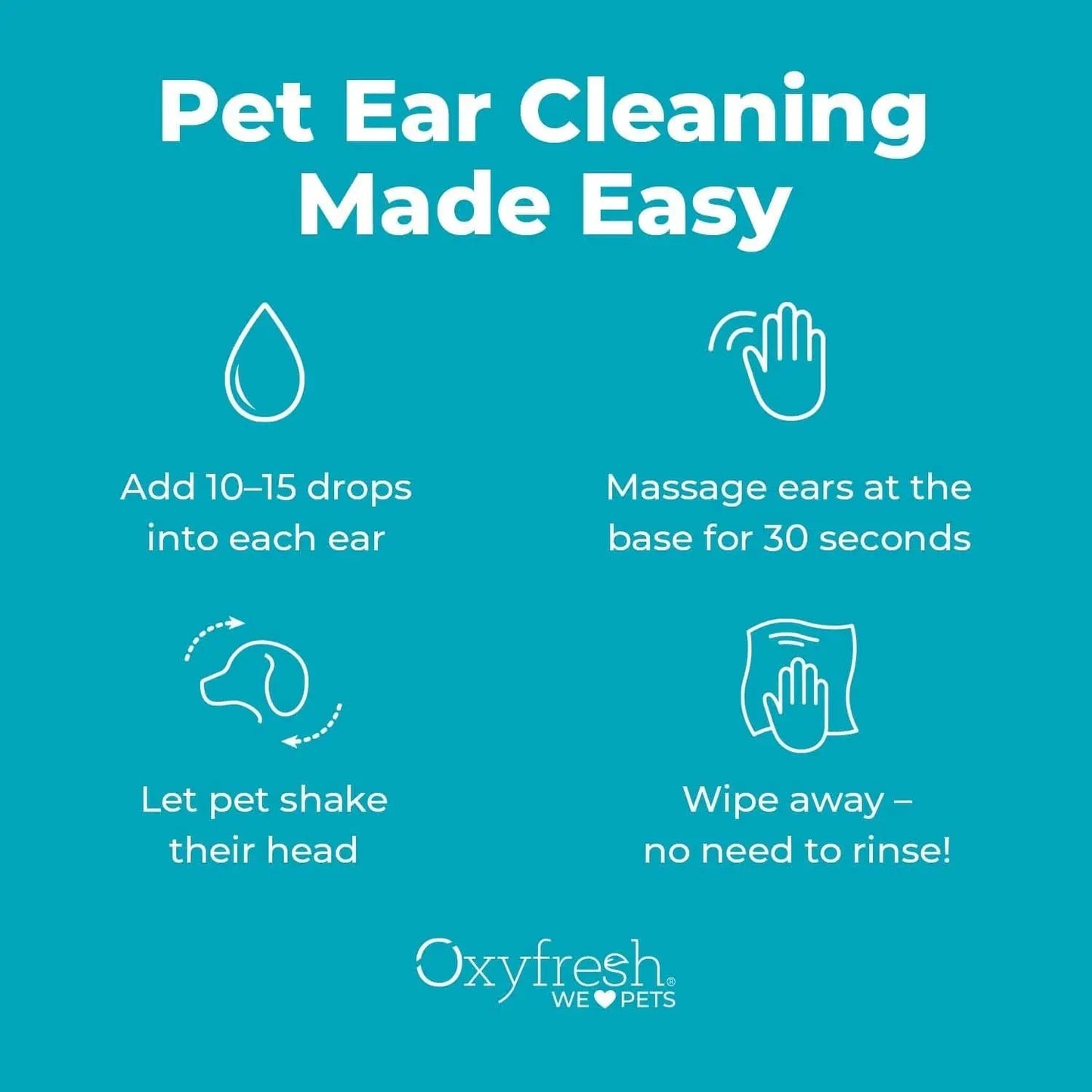 Oxyfresh Advanced Pet Ear Cleaner for Dogs & Cats Sting-Free 8 oz
