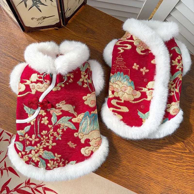 New Year's Pet  Autumn Winter Thick Velvet  Vest Tang Clothing