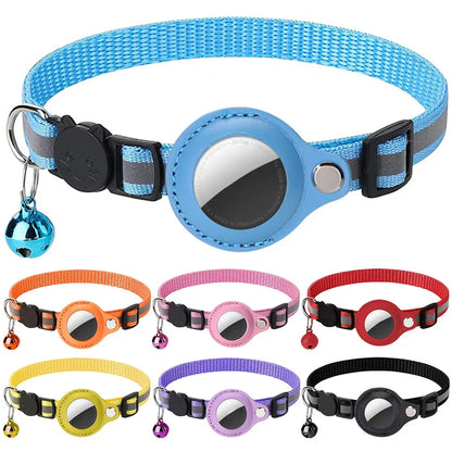 For Apple AirTag Pet Collar Reflective cat collar Safety Buckle GPS Tracker Holder .
