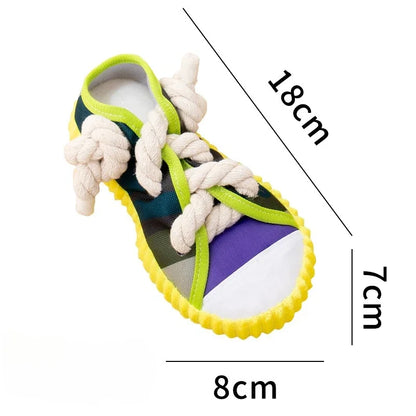 Dog Squeak Toy Teeth Grinding Bite Resistant Slippers Shape Puppy Chew Toy ,