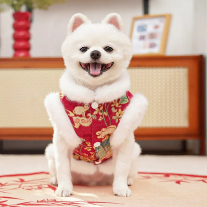 New Year's Pet  Autumn Winter Thick Velvet  Vest Tang Clothing