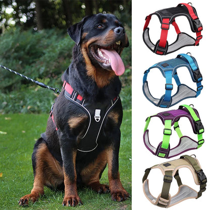 Dog Harness Reflective Midium Large Dogs Tactical Vest Big 1680D Waterproof Oxford Cloth Dog Harnesses.