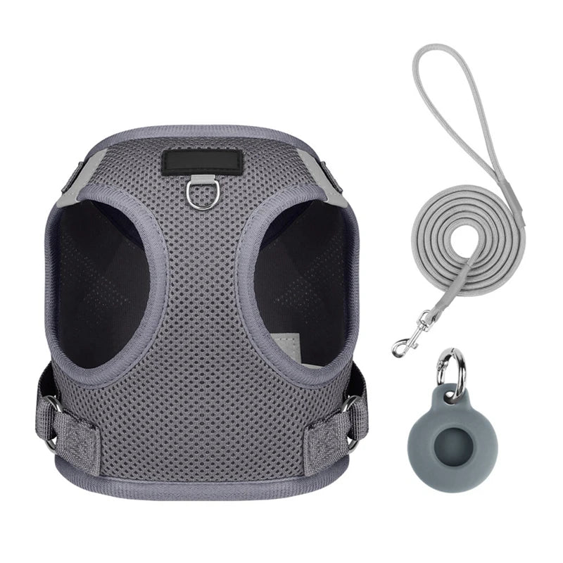 Pet Harness With Airtag Tracker And Leash Sets .