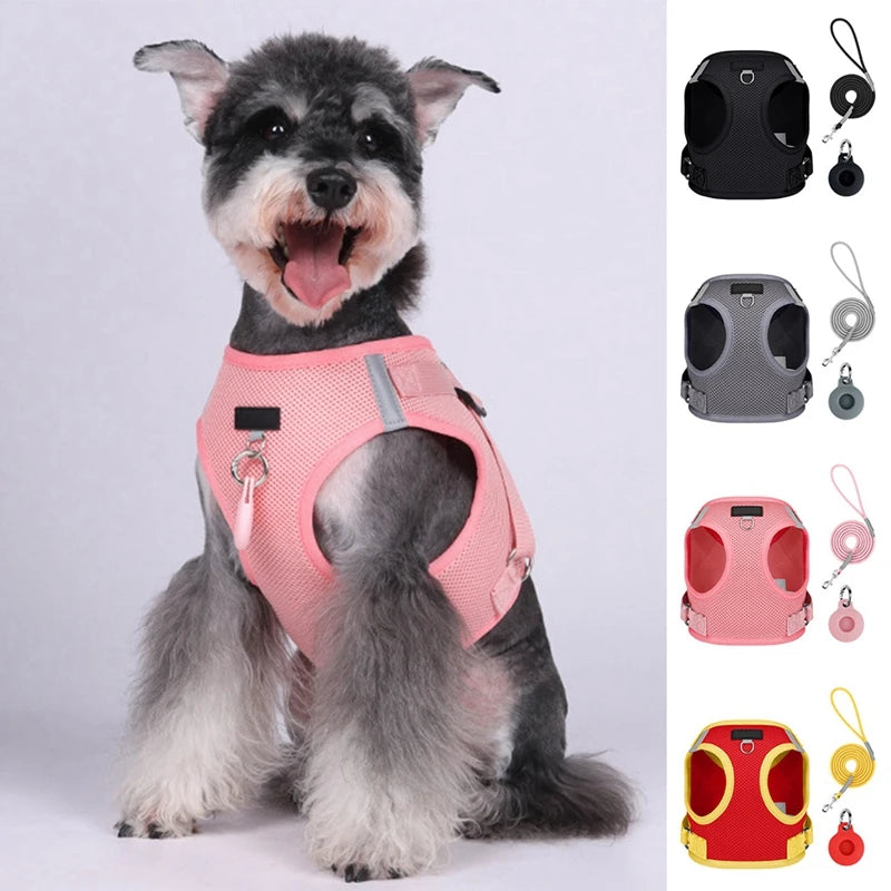 Pet Harness With Airtag Tracker And Leash Sets .
