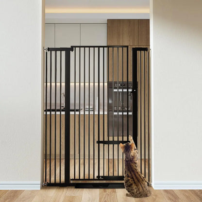 55.1" Tall Adjustable Cat Gate with Pet Door