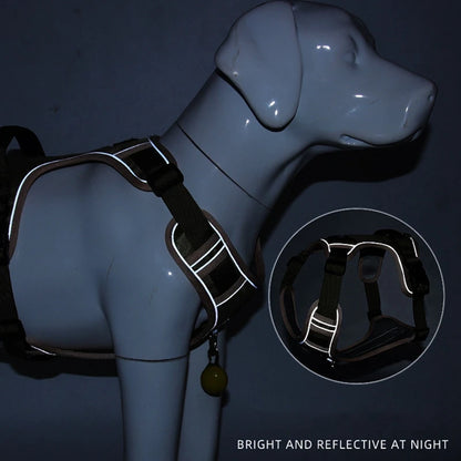 Dog Harness Reflective Midium Large Dogs Tactical Vest Big 1680D Waterproof Oxford Cloth Dog Harnesses.