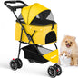 Pet Stroller For Small Medium pets  3 Wheels Foldable with Breathable Mesh Canopy Pet Travel Carrier .