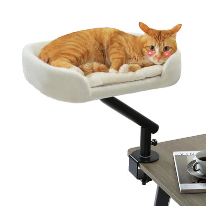 Cat Desk Bed, 360° Rotatable Cat Bed Stand for Indoor Cats, Adjustable Cat Basket.