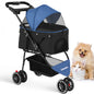 Pet Stroller For Small Medium pets  3 Wheels Foldable with Breathable Mesh Canopy Pet Travel Carrier .