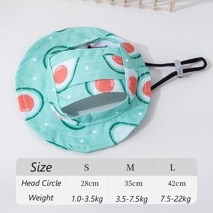 Cute Print Dog Hat for Small Medium Dogs | Adjustable Pet Cap for Pug Corgi Dachshund