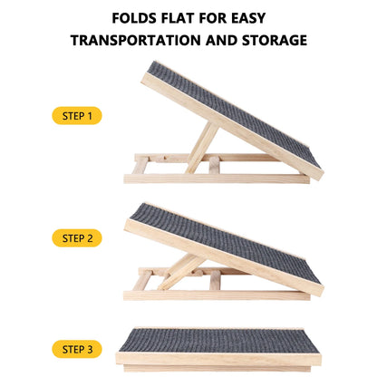 Wooden Pet  Ramp with Adjustable Height Folding and Portable .