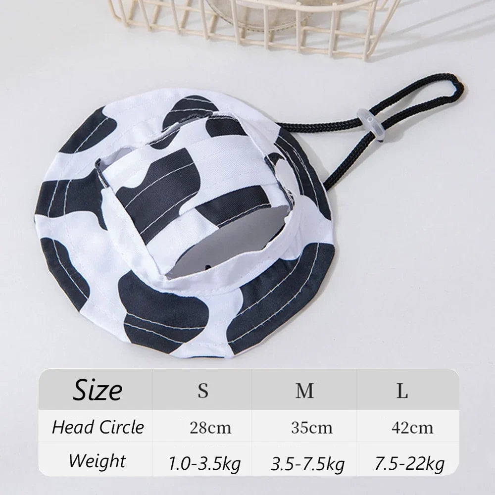 Cute Print Dog Hat for Small Medium Dogs | Adjustable Pet Cap for Pug Corgi Dachshund