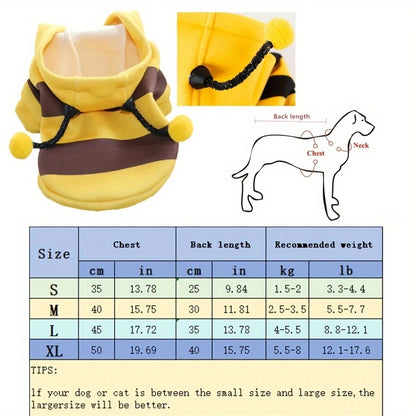 Cute Bee Costume pet Hoodie or costume.