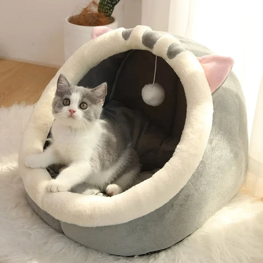 Deep Sleep Cat Bed | Foldable Washable Cat Cave Bed for Cats & Small Dogs