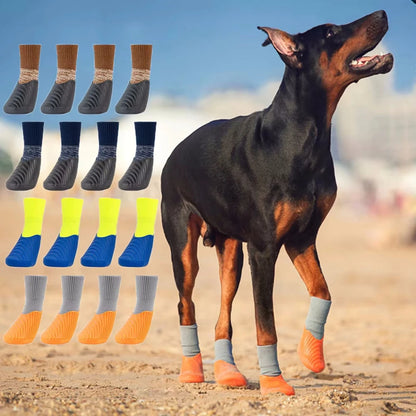 4Pcs Outdoor Pet Dog Boots Paw Protector Comfortable Waterproof Shoes Anti-slip For Small Medium Large Dogs Cats