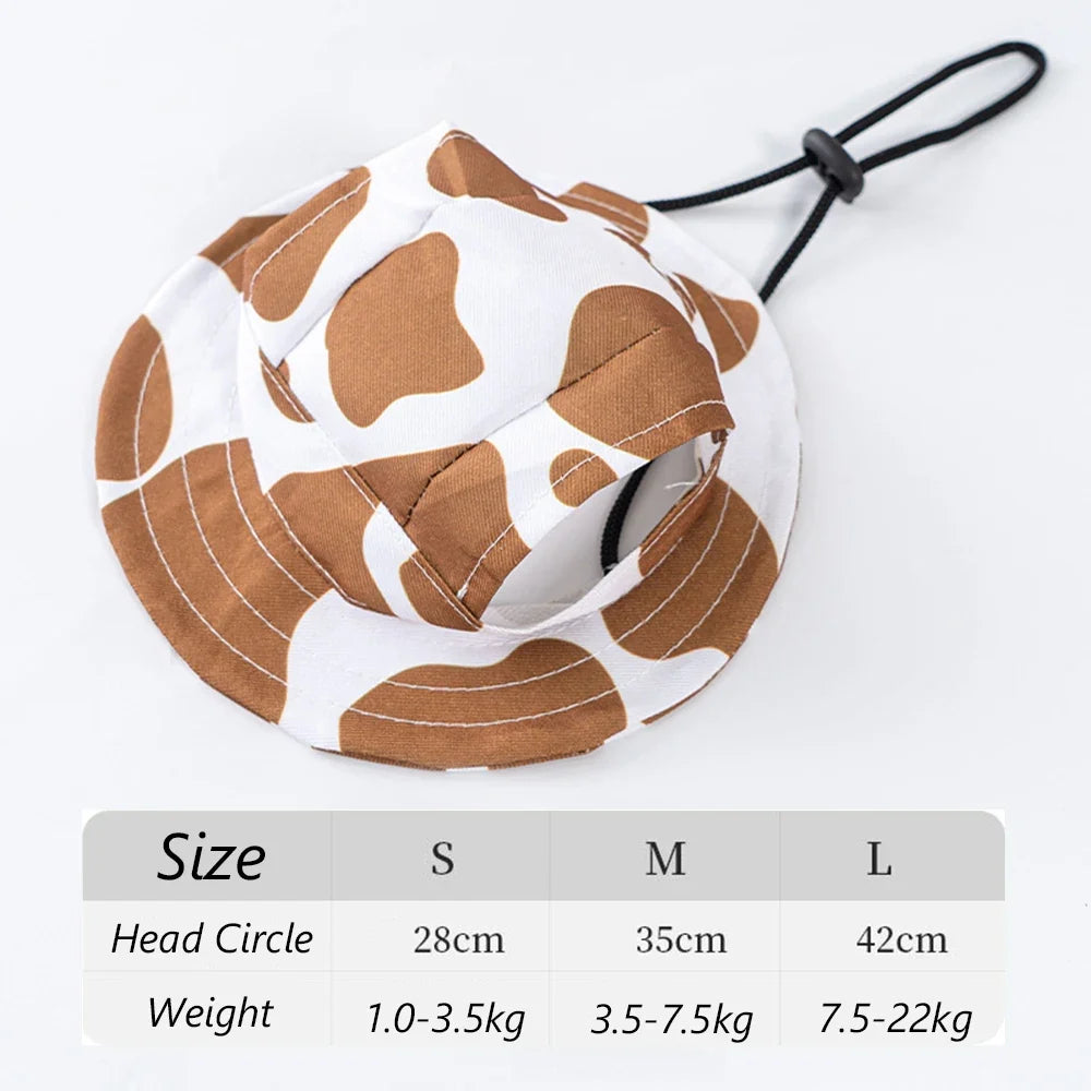 Cute Print Dog Hat for Small Medium Dogs | Adjustable Pet Cap for Pug Corgi Dachshund