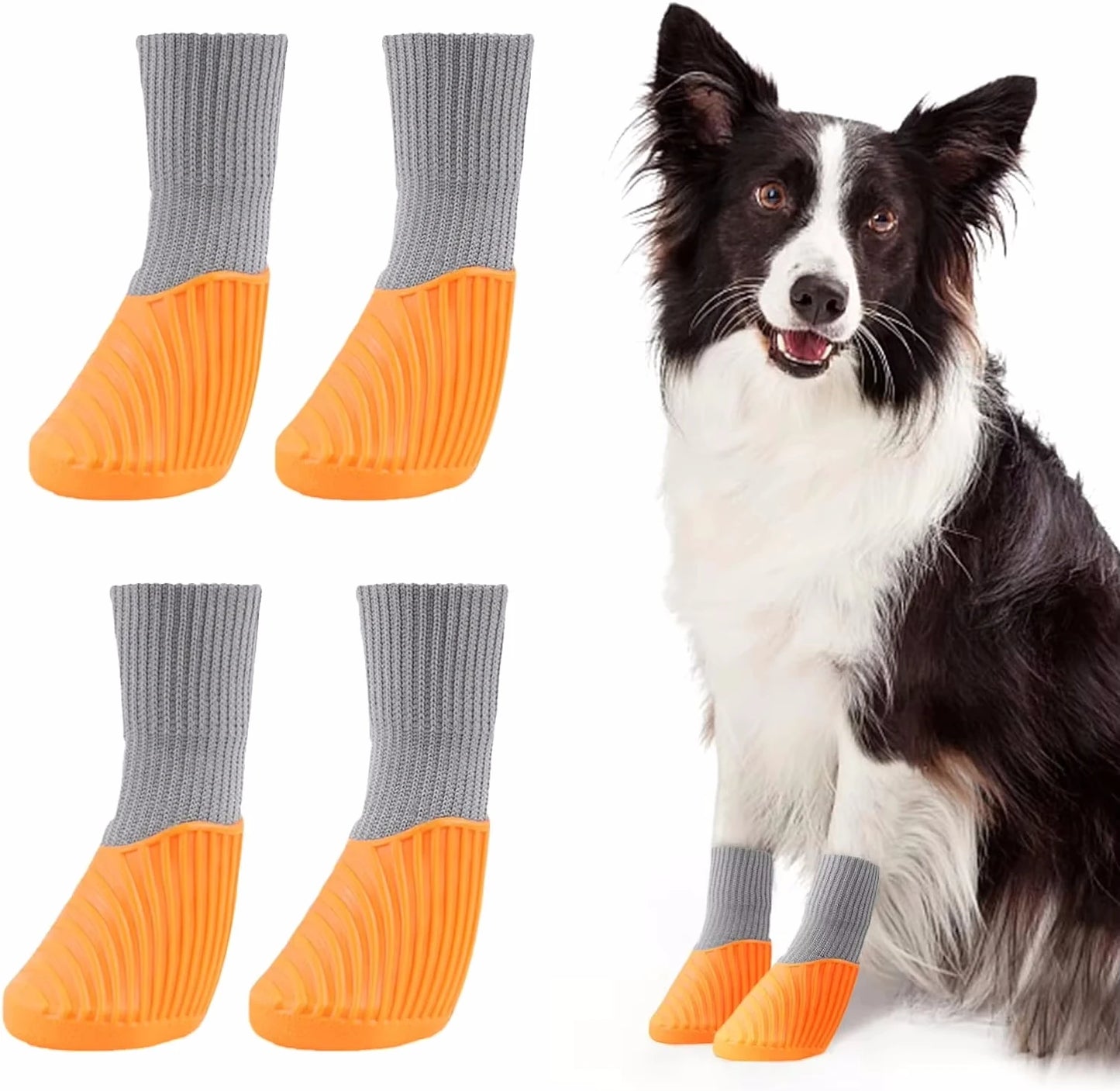 4Pcs Outdoor Pet Dog Boots Paw Protector Comfortable Waterproof Shoes Anti-slip For Small Medium Large Dogs Cats