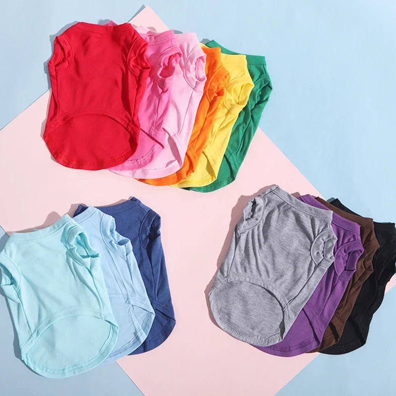 Pure Cotton pet shirts Puppy Blank Clothes for Small Medium and Large pets. soft and thin.