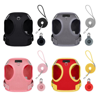 Pet Harness With Airtag Tracker And Leash Sets .