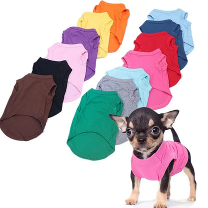 Pure Cotton pet shirts Puppy Blank Clothes for Small Medium and Large pets. soft and thin.