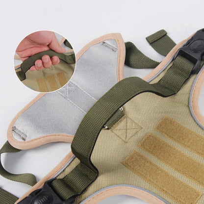 Dog Harness Reflective Midium Large Dogs Tactical Vest Big 1680D Waterproof Oxford Cloth Dog Harnesses.