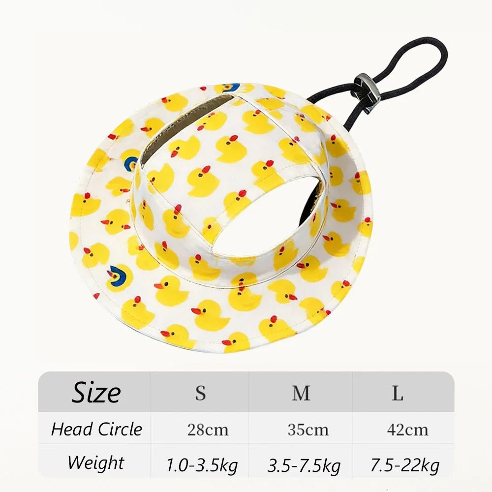 Cute Print Dog Hat for Small Medium Dogs | Adjustable Pet Cap for Pug Corgi Dachshund
