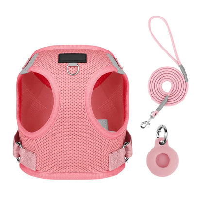 Pet Harness With Airtag Tracker And Leash Sets .