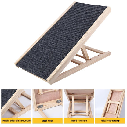 Wooden Pet  Ramp with Adjustable Height Folding and Portable .