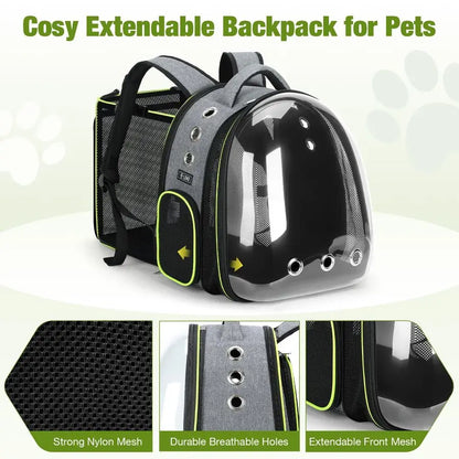 Cat Bubble Backpack Carrier Expandable Large Space Cat Backpack for Kitty and Small Dogs up to 18lbs,