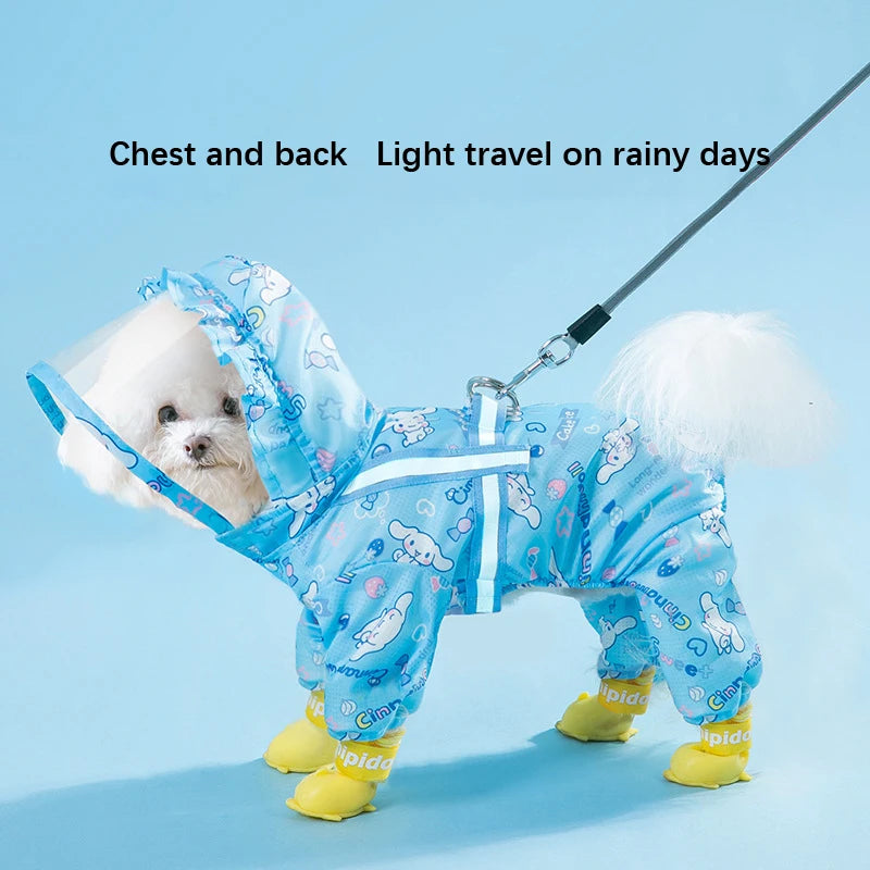 Pet Raincoat Waterproof Hood Rain Jacket for pets