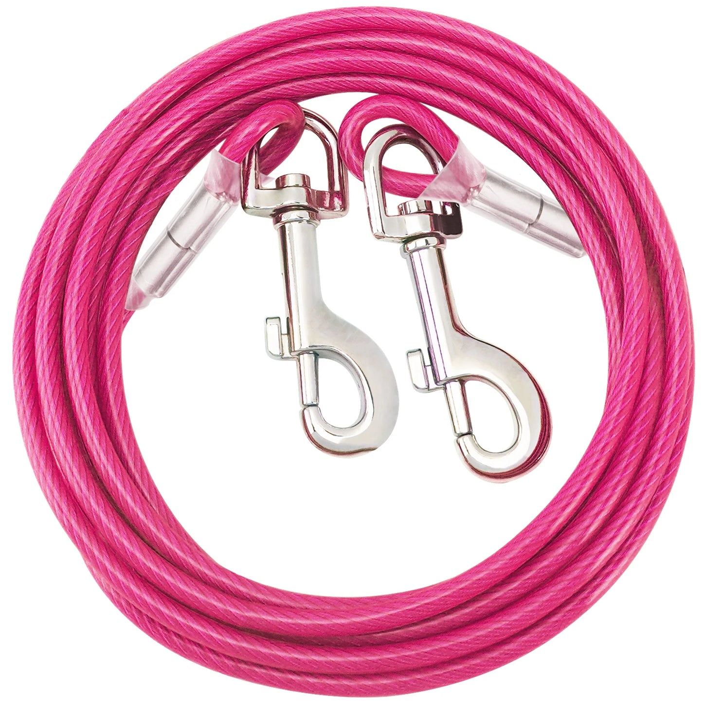 Dog Tie Out Cable Leash, Double Durable Steel
