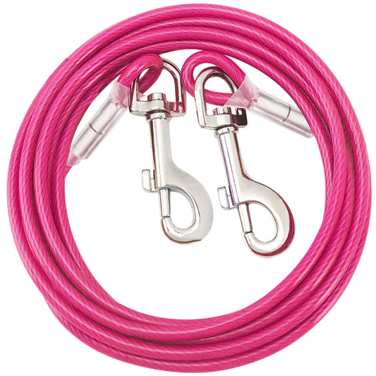 Dog Tie Out Cable Leash, Double Durable Steel
