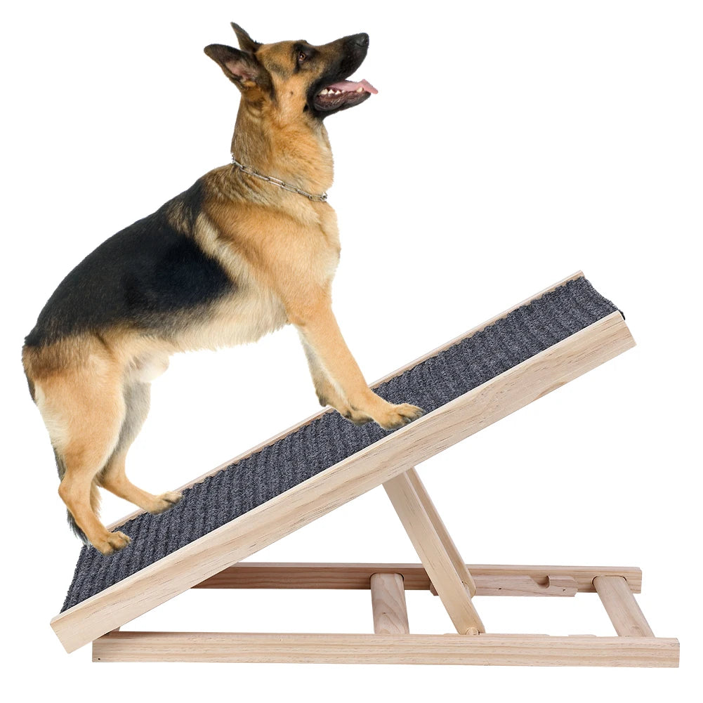 Wooden Pet  Ramp with Adjustable Height Folding and Portable .