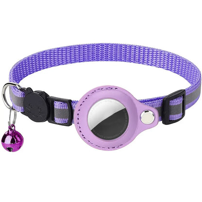 For Apple AirTag Pet Collar Reflective cat collar Safety Buckle GPS Tracker Holder .