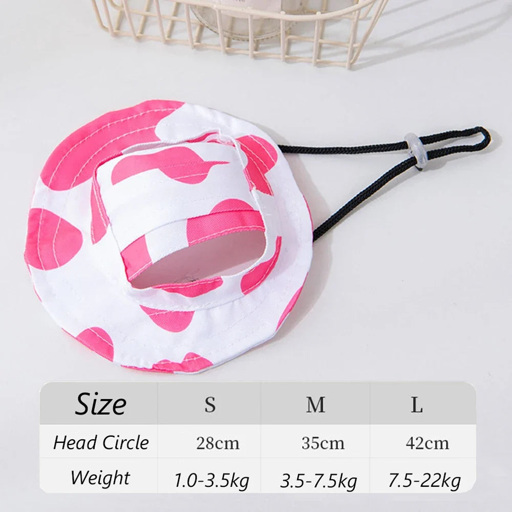 Cute Print Dog Hat for Small Medium Dogs | Adjustable Pet Cap for Pug Corgi Dachshund